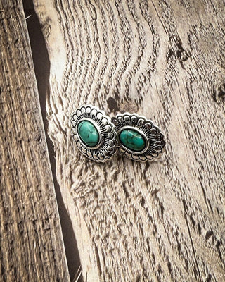 Elmora Turquoise Stud Earrings – Jewelry from Bronco Western Supply Co.