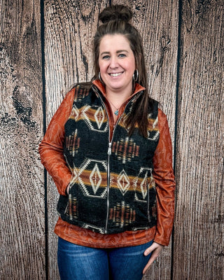 Ember Ridge Quilted Aztec Vest by Lucky and Blessed – Apparel from Bronco Western Supply Co.