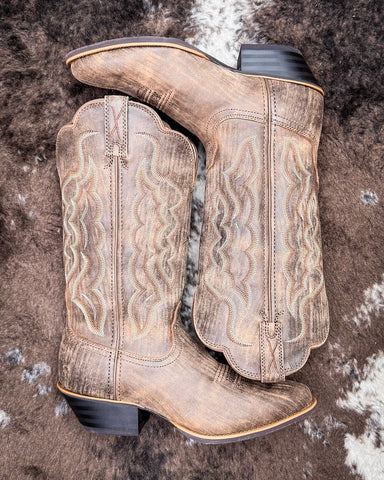 Esme Twisted X Women's 12" Western Boot - Distressed Brown - Women's Boots - Twisted X - Bronco Western Supply Co.