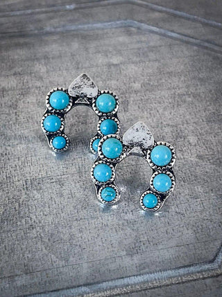 Etta Spade Stud Fashion Earring - Turquoise – Jewelry from Bronco Western Supply Co.