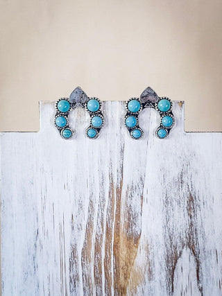 Etta Spade Stud Fashion Earring - Turquoise – Jewelry from Bronco Western Supply Co.
