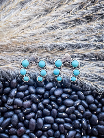 Etta Spade Stud Fashion Earring - Turquoise - Jewelry - Blue Tortoise - Bronco Western Supply Co.