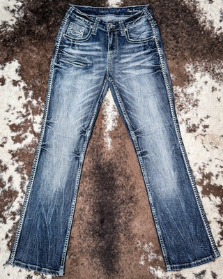 Fame Bootcut Jeans in Dark Wash by Cowgirl Tuff – Apparel from Bronco Western Supply Co.