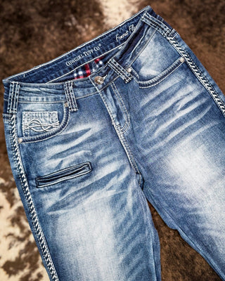 Famous Flannel Bootcut Jeans by Cowgirl Tuff – Apparel from Bronco Western Supply Co.
