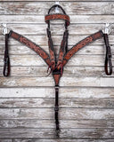 Floral and Sunflower Tooled Breast Collar and Headstall - Pieces Sold Separate - Horse Tack - Rafter T Ranch Co. - Bronco Western Supply Co.