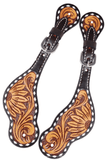 Floral and Sunflower Tooled Ladies Spur Straps - Spur Straps - Rafter T Ranch Co. - Bronco Western Supply Co.