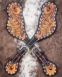 Floral and Sunflower Tooled Ladies Spur Straps - Spur Straps - Rafter T Ranch Co. - Bronco Western Supply Co.