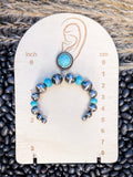 Flossie Post Squash Blossom Fashion Earrings - Jewelry - Blue Tortoise - Bronco Western Supply Co.