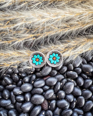 Flourish Flower Stud Fashion Earrings – Jewelry from Bronco Western Supply Co.