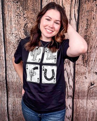 Four Aces Graphic Tee - Black – Shirts & Tops from Bronco Western Supply Co.