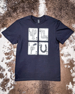 Four Aces Graphic Tee - Black – Shirts & Tops from Bronco Western Supply Co.