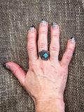 Four of a Kind Western Aces Cuff Fashion Ring - Jewelry - Blue Tortoise - Bronco Western Supply Co.