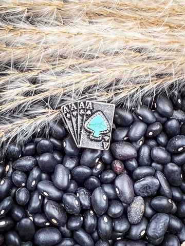 Four of a Kind Western Aces Cuff Fashion Ring - Jewelry - Blue Tortoise - Bronco Western Supply Co.