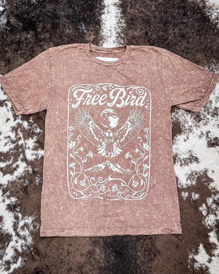 Free Bird Graphic Tee - Mocha – Apparel from Bronco Western Supply Co.