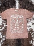 Free Bird Graphic Tee - Mocha - Apparel - Lotus Fashion - Bronco Western Supply Co.