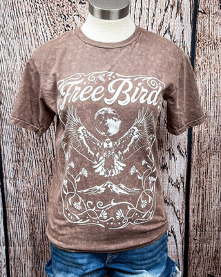Free Bird Graphic Tee - Mocha – Apparel from Bronco Western Supply Co.