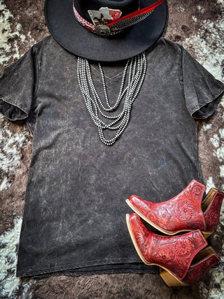 Frisco Acid - Wash V - Neck Tee - Ash Black - Bronco Western Supply Co. - Bronco Western Supply Co.