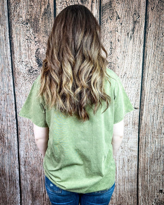 Frisco Acid Wash V - Neck Tee in Light Olive – Apparel from Bronco Western Supply Co.