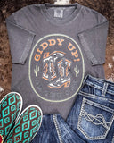 Giddy Up or Get Out Graphic Tee - Pepper - Shirts & Tops - The Lattimore Claim - Bronco Western Supply Co.