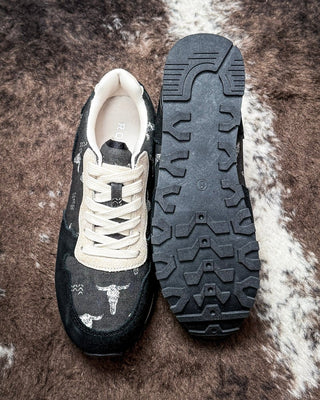 Giddyup Longhorn Tennis Shoes in Black by Roper – Women's Shoes from Bronco Western Supply Co.