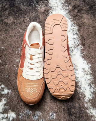 Giddyup Longhorn Tennis Shoes in Brown by Roper – Women's Shoes from Bronco Western Supply Co.