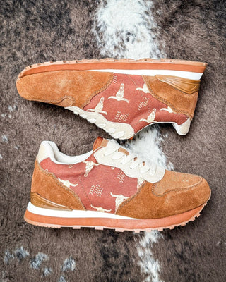 Giddyup Longhorn Tennis Shoes in Brown by Roper – Women's Shoes from Bronco Western Supply Co.