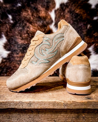 Giddyup Spice Western Stitch Joggers in Tan and Turquoise by Roper – Women's Shoes from Bronco Western Supply Co.