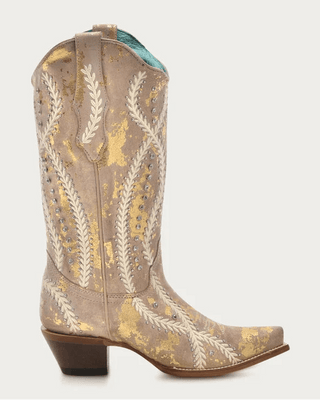 Gilded Halo Crystal Snip Toe Boots in Golden Tan by Corral Boots – Women's Boots from Bronco Western Supply Co.