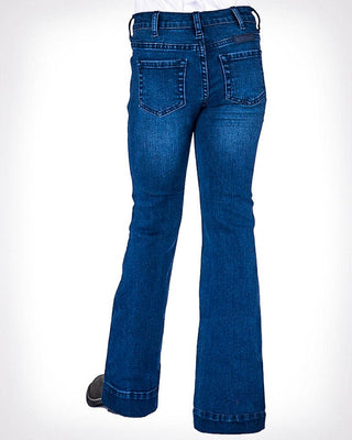 Girl's Classic Trouser Jeans in Medium Wash by Cowgirl Tuff – Apparel from Bronco Western Supply Co.