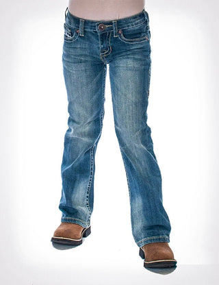 Girl's Don't Fence Me In Bootcut Jeans in Medium Wash by Cowgirl Tuff – Apparel from Bronco Western Supply Co.