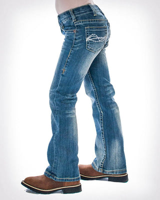 Girl's Don't Fence Me In Bootcut Jeans in Medium Wash by Cowgirl Tuff – Apparel from Bronco Western Supply Co.