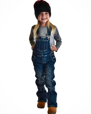 Girl's Edgy Bib Overalls in Medium Wash by Cowgirl Tuff – Apparel from Bronco Western Supply Co.