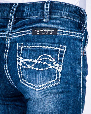 Girl's Edgy Bootcut Jeans in Medium Wash by Cowgirl Tuff – Apparel from Bronco Western Supply Co.