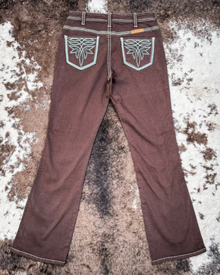 Go West Turquoise Bootcut Jeans by Cowgirl Tuff – Apparel from Bronco Western Supply Co.