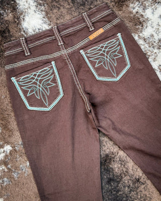 Go West Turquoise Bootcut Jeans by Cowgirl Tuff – Apparel from Bronco Western Supply Co.