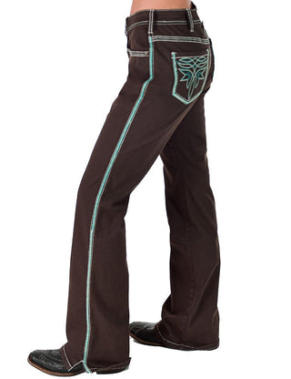 Go West Turquoise Bootcut Jeans by Cowgirl Tuff – Apparel from Bronco Western Supply Co.