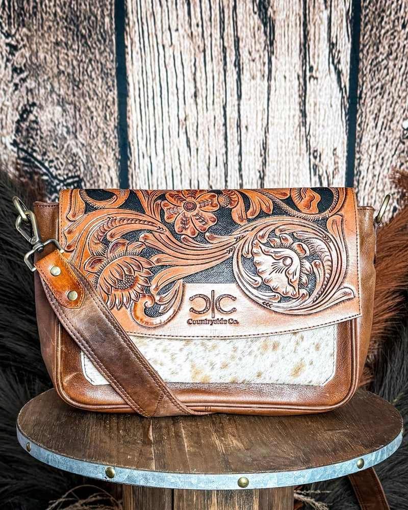Grace Tooled Leather and Hide Bag by Countryside Co. – Purses & Wallets from Bronco Western Supply Co.