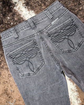 Gray Bootstitch High - Waisted Trouser Jeans by Cowgirl Tuff – Apparel from Bronco Western Supply Co.