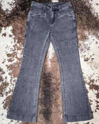 Gray Bootstitch High - Waisted Trouser Jeans by Cowgirl Tuff – Apparel from Bronco Western Supply Co.