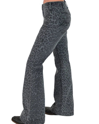 Gray Leopard Trouser Jeans by Cowgirl Tuff – Apparel from Bronco Western Supply Co.