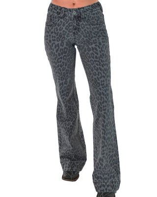Gray Leopard Trouser Jeans by Cowgirl Tuff – Apparel from Bronco Western Supply Co.