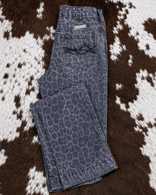 Gray Leopard Trouser Jeans by Cowgirl Tuff – Apparel from Bronco Western Supply Co.