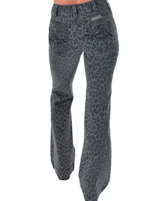 Gray Leopard Trouser Jeans by Cowgirl Tuff – Apparel from Bronco Western Supply Co.