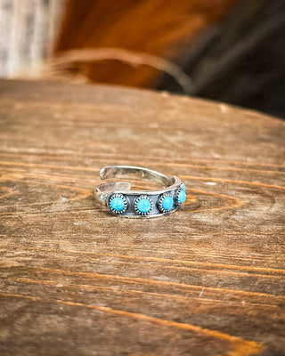 Hachi Adjustable Genuine Turquoise Ring – Jewelry from Bronco Western Supply Co.