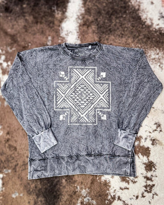 Haven Cross Mineral Wash Lightweight Sweatshirt in Charcoal – Apparel from Bronco Western Supply Co.