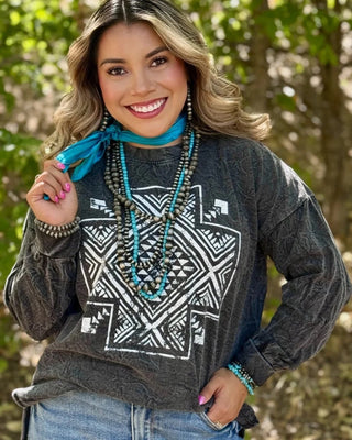 Haven Cross Mineral Wash Lightweight Sweatshirt in Charcoal – Apparel from Bronco Western Supply Co.