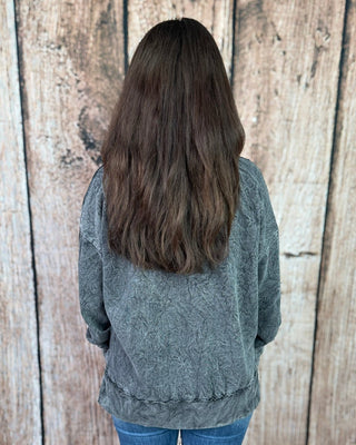 Haven Cross Mineral Wash Lightweight Sweatshirt in Charcoal – Apparel from Bronco Western Supply Co.