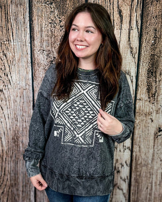 Haven Cross Mineral Wash Lightweight Sweatshirt in Charcoal – Apparel from Bronco Western Supply Co.