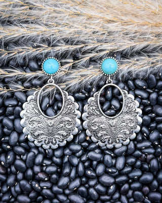 Havencrest Etched Drop Earrings in Turquoise – Jewelry from Bronco Western Supply Co.