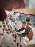 Hawk Feather Semi Hoop Earrings - Jewelry - Bronco Western Supply Jewelry - Bronco Western Supply Co.